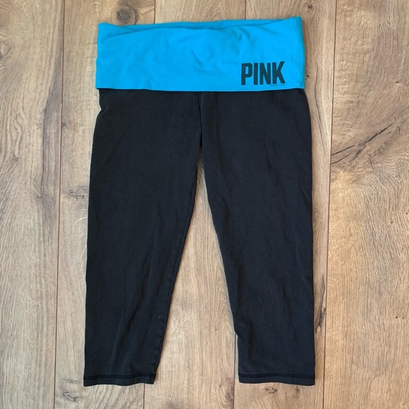 SOLD PINK Cropped Yoga Leggings - Picture 2 of 4